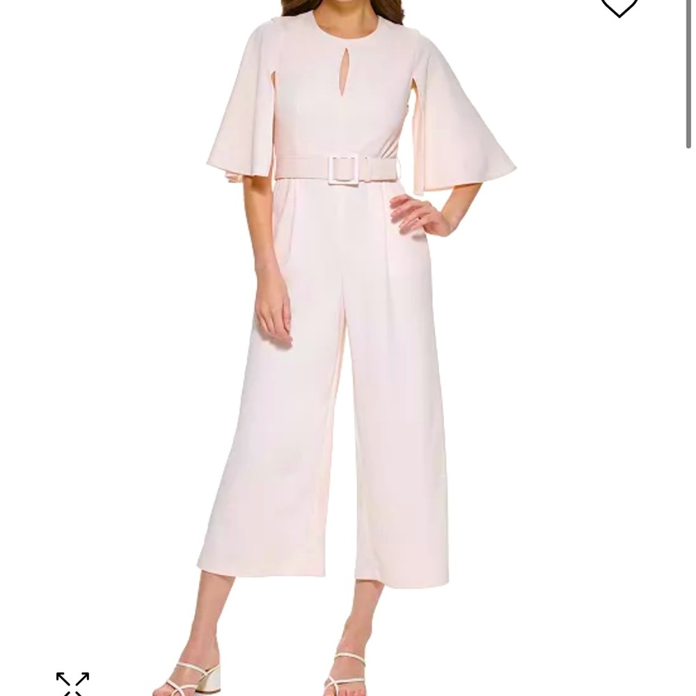 Calvin Klein Cropped Belted Jumpsuit